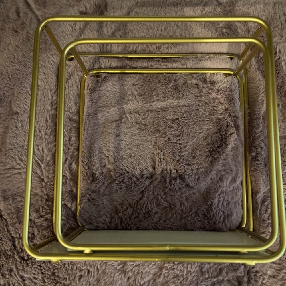 Gold floating shelves